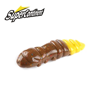 Supercontinental Pupa 소프트 루어 소프트 플라스틱 루어 애벌레 38mm/18 피스 플로팅 민물 스윔 베이트, 실리콘 소프트 미끼 벌레 상품 이미지