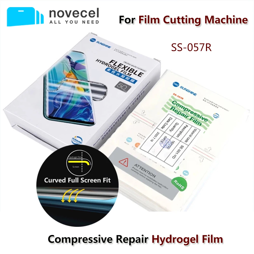50pcs Sunshine SS-057R Screen Protector Compressive Repair Flexible Hydrogel Film for SS-890C Novecel T428 Film Cutting Machine