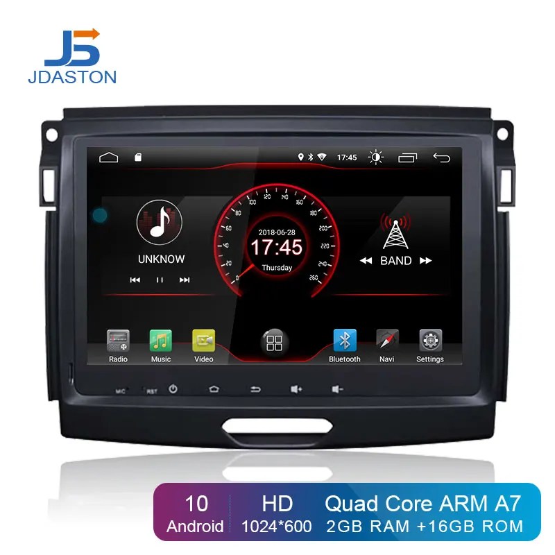 JDASTON Android 10 0 автомобильный DVD плеер для Ford Ranger 2016 2019 GPS навигация 2 Din автомобильное