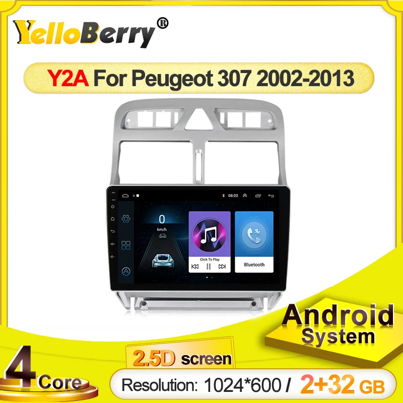 Автомагнитола 2 din + 32 ГБ Android для Peugeot 307 2002 2012 2013 мультимедийный видеоплеер GPS dvd