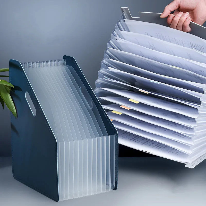 A4 Desk File Folder Document Paper Organizer for Budget Storage Bag Plastic Holder Teacher Office Organization School Stationery