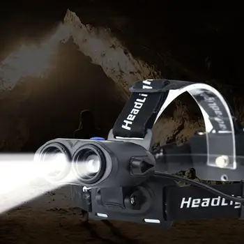 

LED Headlight Flashlight 18650 5 Modes IPX4 Waterproof Torch Light Zoomable Headlight Waterproof Angel Adjustable Headlight
