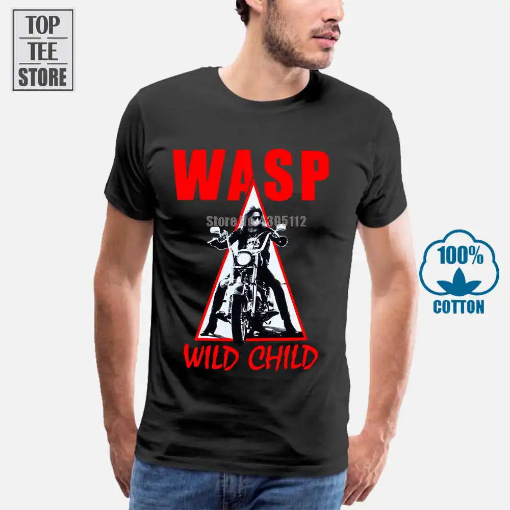 W.A.S.P. Дикий Childྑ Heavy Metal Band подчеркнутой витой сестра Новая Черная футболка|t