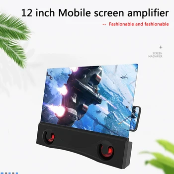 Universal 12 inch 3D Phone Screen Amplifier HD Blu-ray Mobile Phone Magnifier with Bluetooth Speaker Mobile Phone Holder 1