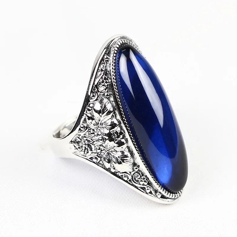 

JSH Thai Silver Exaggeration Forefinger Large Ring Women's Europe And America Fashion And Personality Joints Ring Garnet Ruby Ri