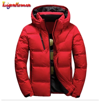 

Mens New 2019 Winter High Quality Thermal Thick Coat Men Casual Hooded Jackets Male Slim short Jacket Men Zipper Jacket