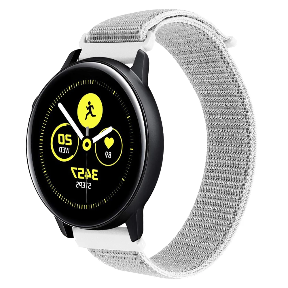 20 мм ремешок для samsung galaxy watch Active 2 44 мм 40 мм 42 мм нейлон мягкий дышащий сменный ремешок спортивный ремешок для часов Active2