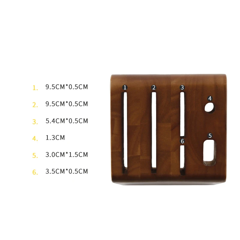 US $52.82 Luxury Rubber Wood Knife Holder Kitchen Chef Knife Block MultiFunction Organiser 6 Slots Organizer Storage Stand Accessories