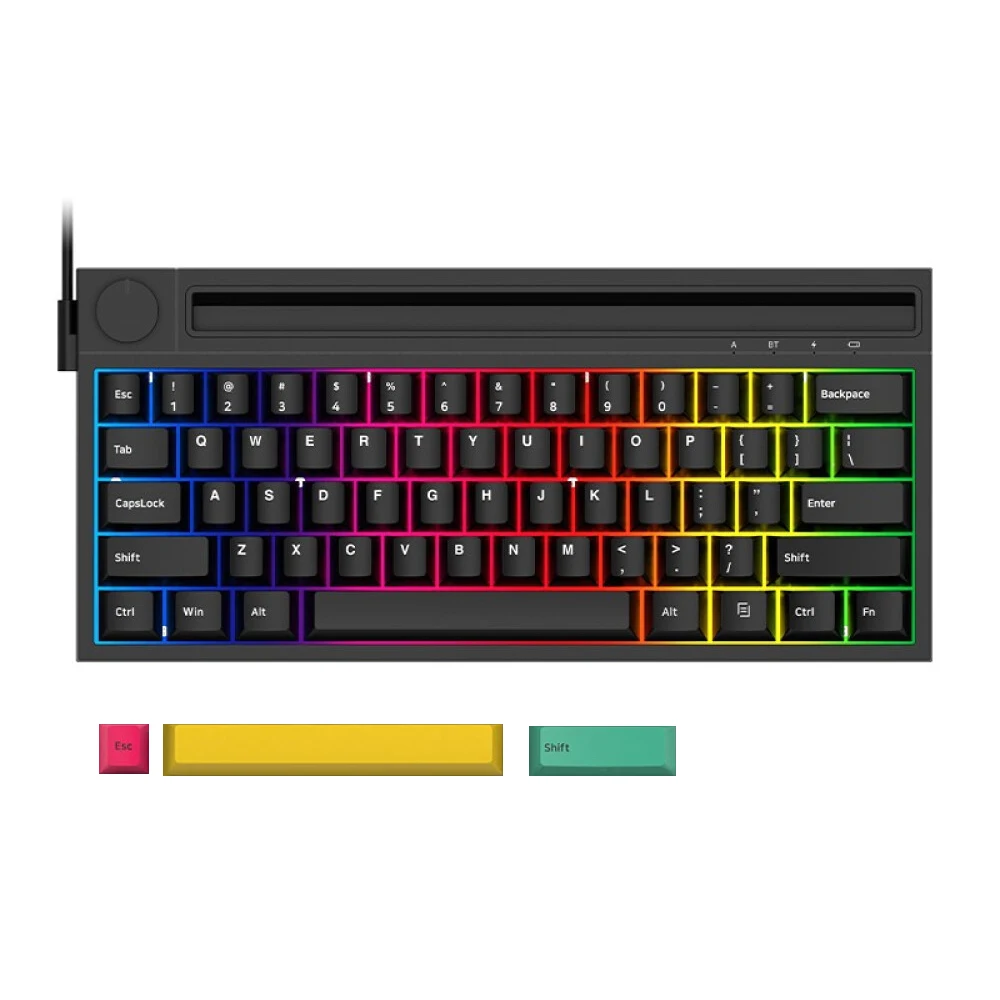 Ajazz K620T BT&Wired Dual-mode Mechanical Keyboard 62 Keys Compact RGB Gaming Office Keyboard Firstblood Pink /Blue Switch