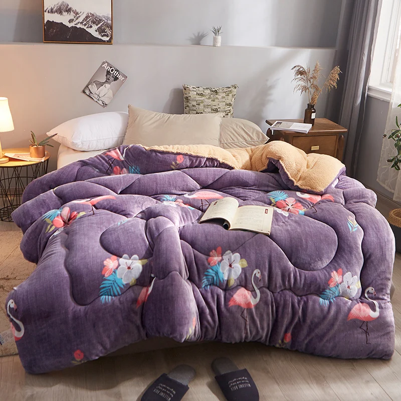 New Winter 2019 Down Wool Thick Fiber Flamingo Family Bed Paper Bird Next to | Дом и - Цена: 