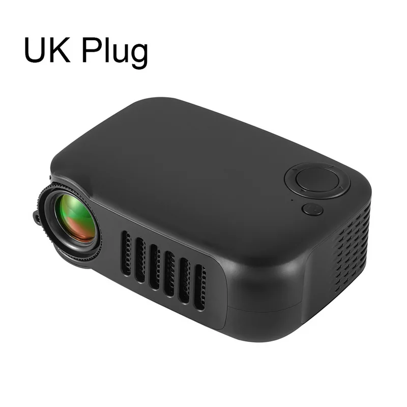 UK plug-black Мини-проектор видео проектор 1080P поддерживает работу с tv Box/PC/HDMI/Micro SD/AV/USB/смартфонами - Цвет: UK plug-black