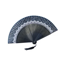 Китайский ручной вентилятор, Складной вентилятор, японский вентилятор для танцев, кружевная шелковая ткань, Бамбуковая рама, кружевная Складная веер, веер с перьями, свадебные подарки