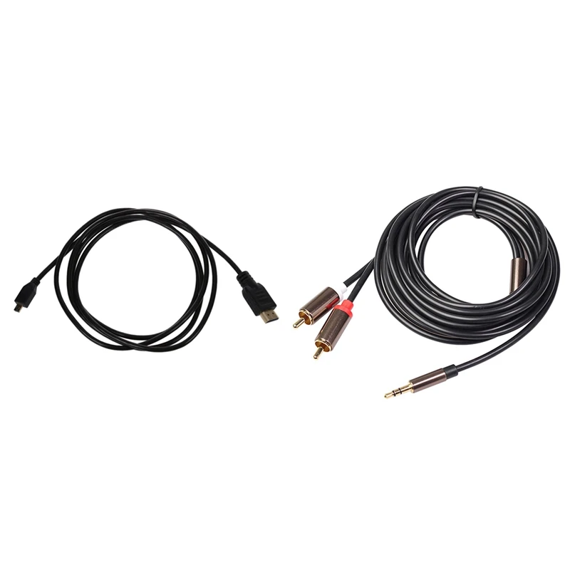 Кабель HDMI (тип D) в A) с Hi-Fi стерео аудиокабелем 3 5 мм на 2Rca | Электроника