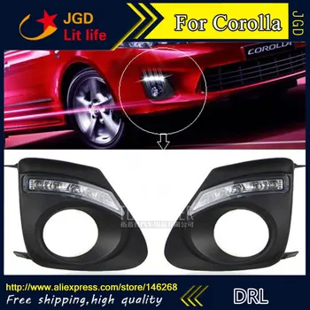 

Free shipping ! 12V 6000k LED DRL Daytime running light for Toyota Corolla 2011 fog lamp frame Fog light Car styling