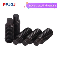 Peng fa din915 grau 12.9 aço carbono convexo final conjunto parafusos preto hex soquete sem cabeça máquina parafusos m3 m4 m5 m6 m8 m10 m12(China)