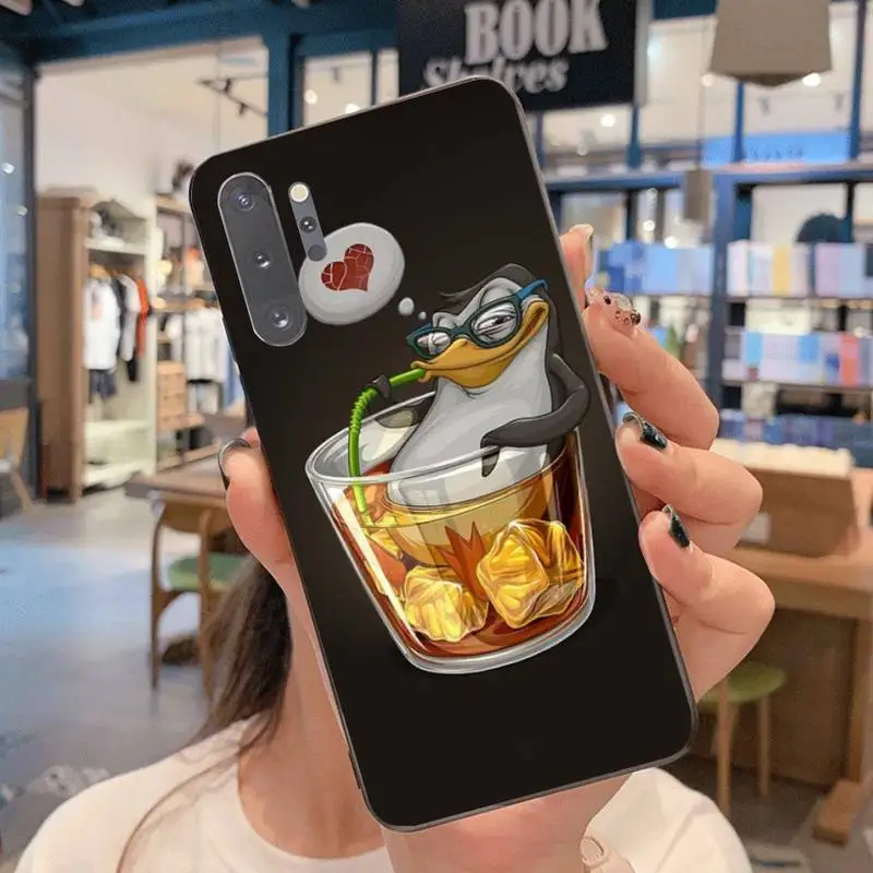Мягкий Силиконовый ТПУ чехол для телефона с милым пингвином акулой Samsung Note 7 8 9 10 pro