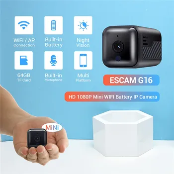 

ESCAM G16 Mini Camera WIFI IP Wireless Cam Video Digital Colors Night Vision HD 1080P Motion Detection Camcorder