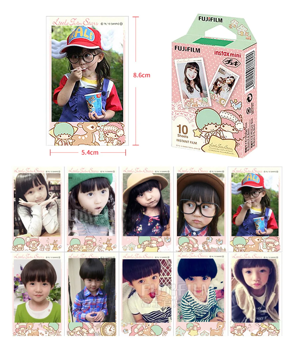 Fujifilm instax Мини пленка 3 дюйма 10 листов фото бумажная пленка Маленькие близнецы пленка для instax Мини камера фотобумага