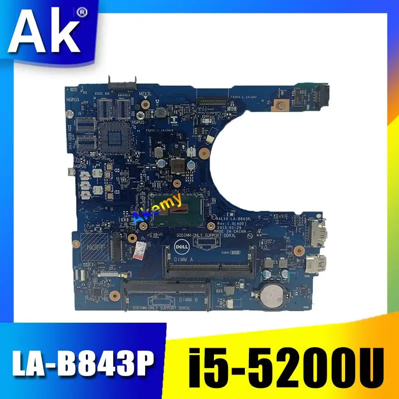 CN-0FRV68 LA-B843P Voor Dell Inspiron 5458 5558 5758 W/I5-5200U 2.2 Ghz DDR3L Sdram Laptop Moederbord FRV68 0FRV68 CN-0FRV68 LA-B843P Voor Dell Inspiron 5458 5558 5758 W/I5-5200U 2.2 Ghz DDR3L Sdram Laptop Moederbord FRV68 0FRV68
