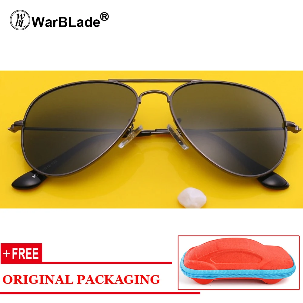 WarBLade Fashion Baby Kids Polarized Sunglasses Pilot Style Children Boys Girls Sun Glasses UV400 Protection Oculos De Sol Gafas - Цвет линз: black Red case