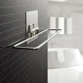 

2018 Chrome Plated Metal Home Seamless Vacuum Suction Cup Towel Rack Bathroom Towel Rack Towel Hanging Rack Creative Design