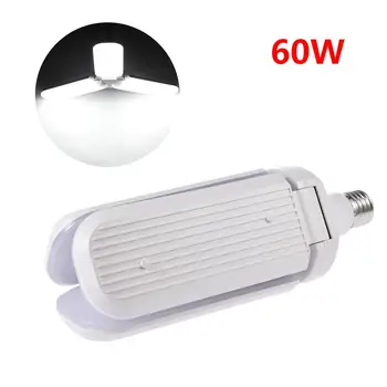 

60W E27 LED Cold White Bulb SMD2835 Super Bright Foldable Fan Blade Angle Adjustable Ceiling Lamp Home Energy Saving Lights