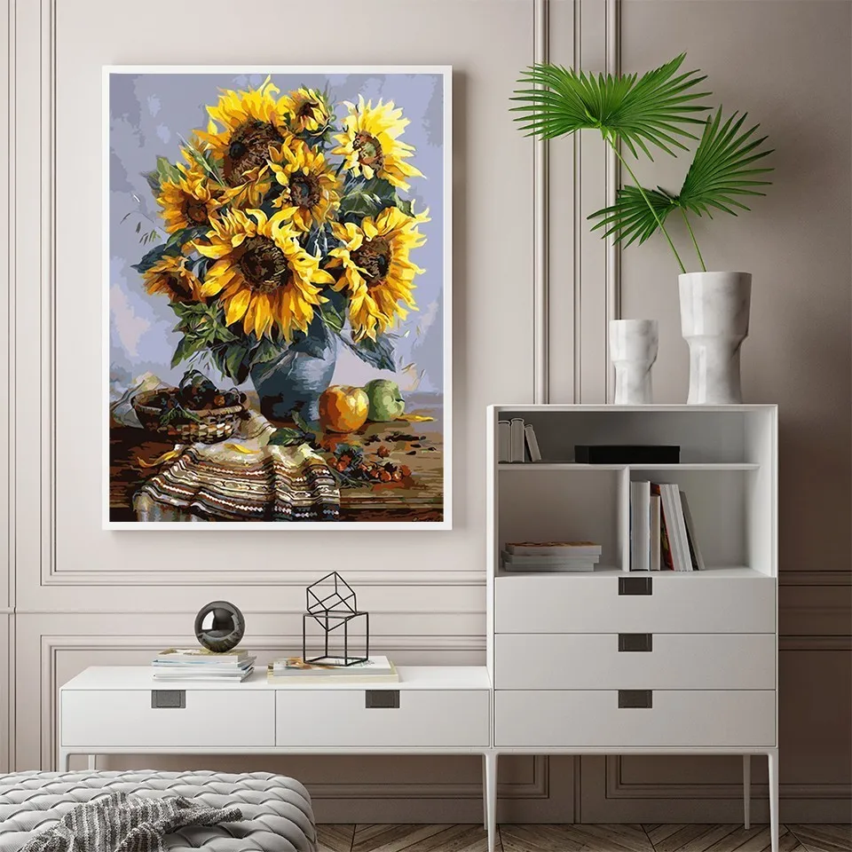 AZQSD-SunFlower-Frameless-Picture-On-Wall-Acrylic-Oil-Painting-By-Numbers-Abstract-Drawing-By-Numbers-Unique (2)