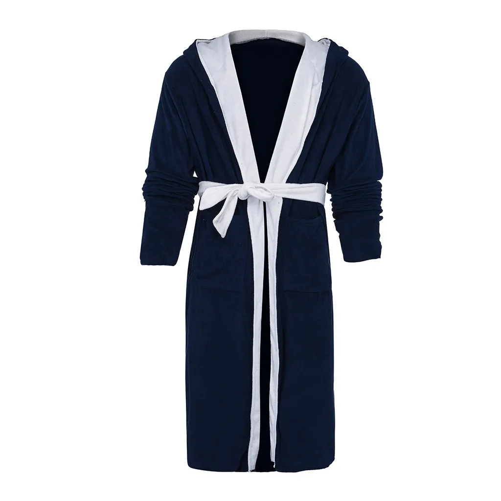 JAYCOSIN, Мужская пижама, зимний теплый халат, толстая удлиненная плюшевая шаль, халат, кимоно, домашняя одежда, длинный рукав, халат, пальто