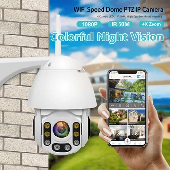 

1080P WiFi IP Camera Motion Detect Auto-Tracking PTZ 4X Zoom 2-way Audio P2P CCTV Security Outdoor Dome Cam Surveillance Camera