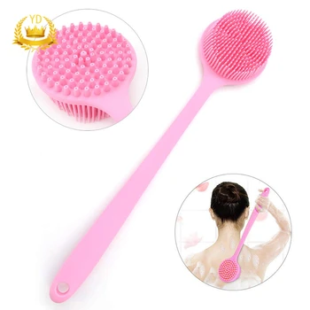 

Hot 1Pcs Beautiful Long Handle Bath Brush Body Brush Silicone Bath Brush Soft Bristles Strong Cleaning Scrubber