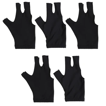 

5pcs Snooker Billiard Gloves Accessory Three 3 Finger Left Hand Gloves for Men Women Durable Hand Protection Reduces Friction