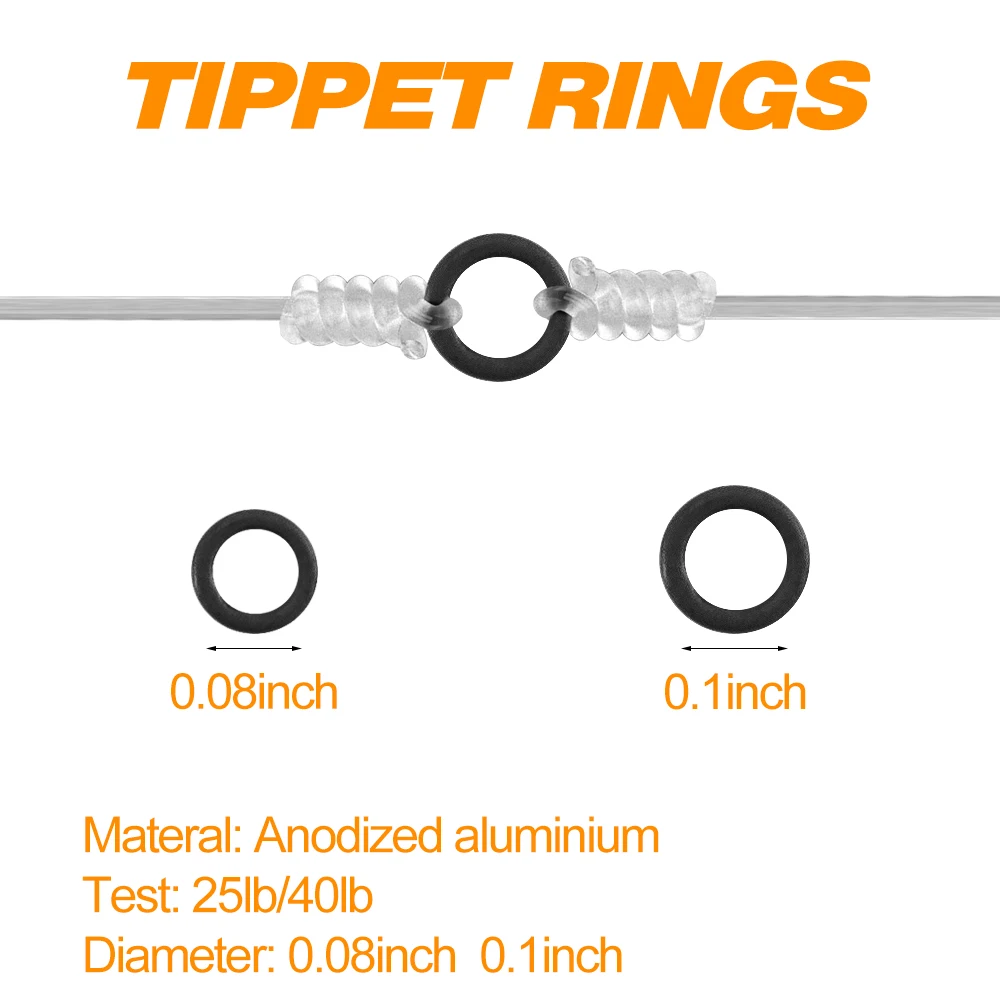 Fly Fishing Tippet Ring 2/2.5mm 50pcs Solid Stainless Steel