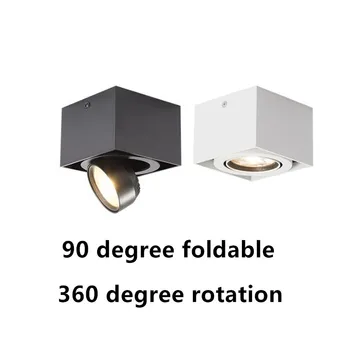 

LED downlight 1X12W 2X10W Foldable dimmable Recessed 360 rotatable built in COB Spot light Surface mount Downlight AC110V 220V