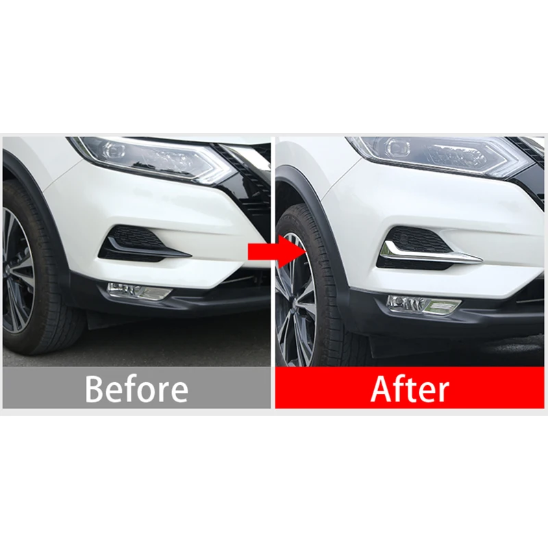 Für Nissan Qashqai J11 2019 2020 ABS Chrom Vorne Hinten Zurück Nebel Licht  Lampe Abdeckung Trim Stoßstange Reflektor Zubehör - AliExpress