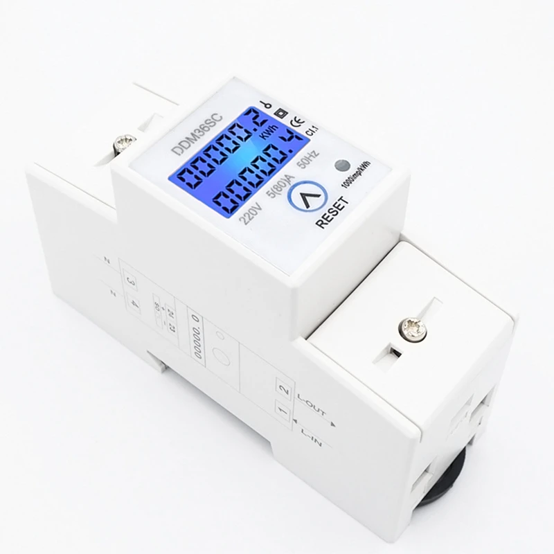Топ AC220V 50 Гц din-рейку ваттметр счетчик энергии кВтч метр однофазный два провода с функцией сброса