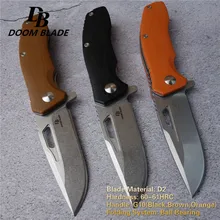 7," 60-61HRC ножи Складной нож D2 лезвие стальная ручка тактические ножи кемпинг выживания Охота Карманный Флиппер Нож EDC инструменты