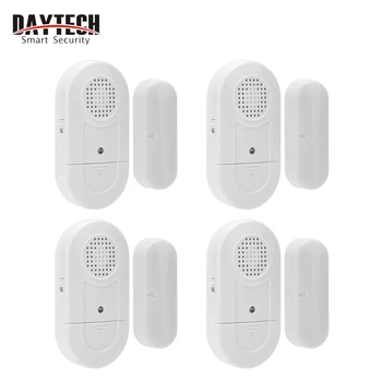 

DAYTECH Door Window Alarm 4 Pack Magnetic Entry Sensor 120DB Alarm Wireless Burglar Anti-Thief Alarm for Home Pool Business Kids