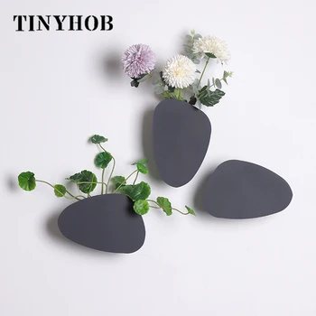 

Black Square Wall Hanging Dried Flower Vase Home Wedding Party Wall Decoration Iron Flower Container for Living Room Bedroom