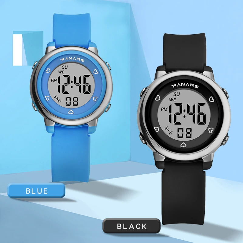 Модные детские Студенческие цифровые часы для мальчиков и девочек, 50 м, водонепроницаемые спортивные светящиеся часы с циферблатом, Детские светодиодные часы с будильником, наручные часы в подарок
