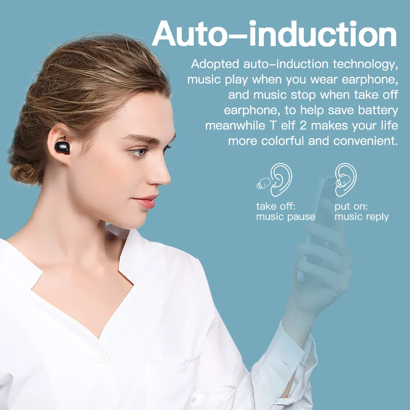 Bluedio беспроводные bluetooth наушники для телефона T elf 2 TWS стерео спортивные вкладыши