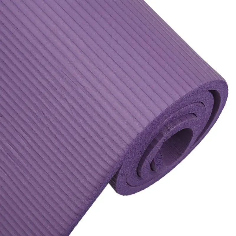 Yoga Mat 15mm Thick Exercise Fitness Physio Pilates Workout Mat Non Slip Colour:Purple