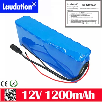

laudation12V 12000mAh Rechargeable Li-ion Battery pack bms DC 11.1V 12.6V 18650 Hunting Xenon Fishing Lamp Outdoor Light Source