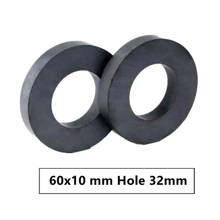 

1pcs/lot Y30 Ring Ferrite Magnet 60*10 mm Hole 32mm Permanent magnet 60mm x 10mm Black Round Speaker magnet 60X10