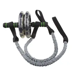 1 пара веревка сопротивление лента роликовый тренажер тренировка брюшной растяжки аксессуары для похудения эластичные прочные колеса для