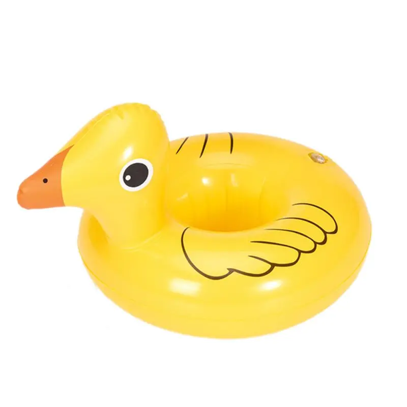 

Children Toys Little Yellow Duck Cup Holder Inflatable Coaster Floating Drink Bottle Storage Rack R9UE