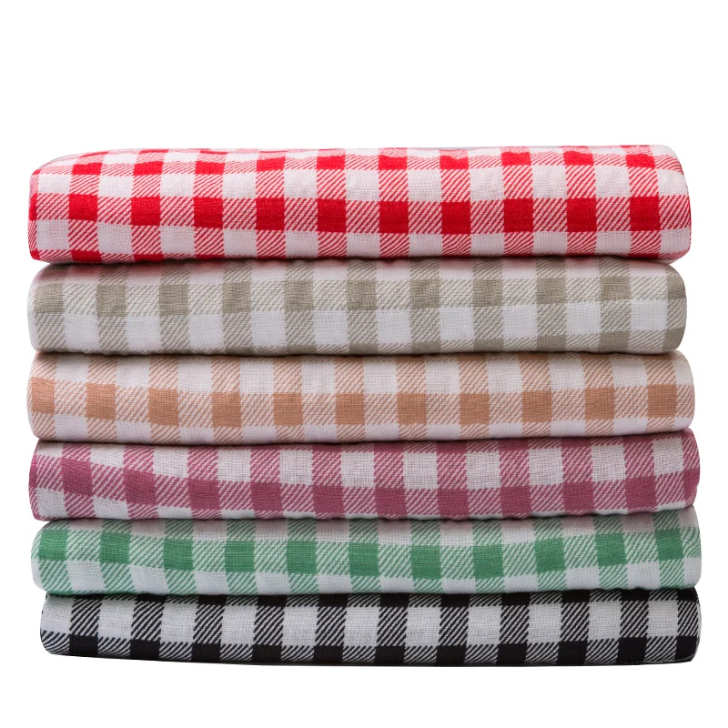 

Width 57'' Small Check Printed Cotton Fabric By The Half Yard For Dress Shirt Material