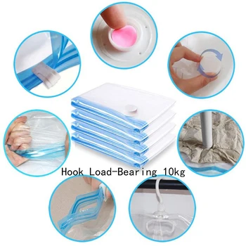 

Foldable Hanging Space Saving Vacuum Storage Bags 80% More Space Saved Closet Organizer Ideal For Clothes, Suits, Dresse