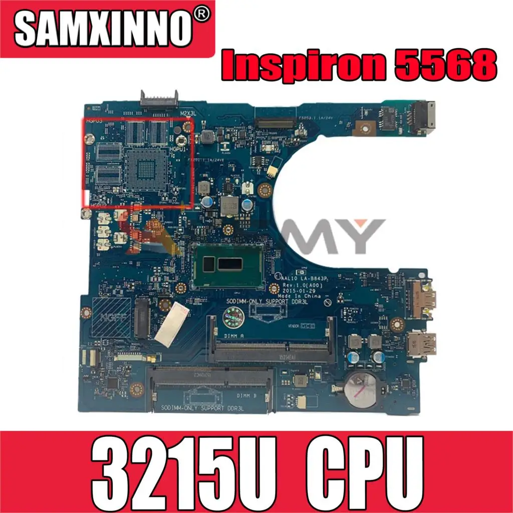 Оригинальная материнская плата для ноутбука DELL Inspiron 5568 процессор Celeron 3215U CN-08253X
