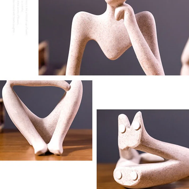 Nordic Style Thinker Sculpture, Abstract Art, Living Room, Wine Cabinet Decoration, Porch Bookshelf, TV Cabinet, Small Ornament