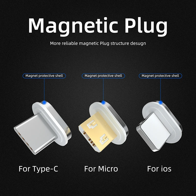 Магнитный кабель зарядное устройство Тип C USB для iPhone XS XR X 8 7 Быстрая зарядка данных Магнит кабель для samsung S9 S10 Micro USB разъем